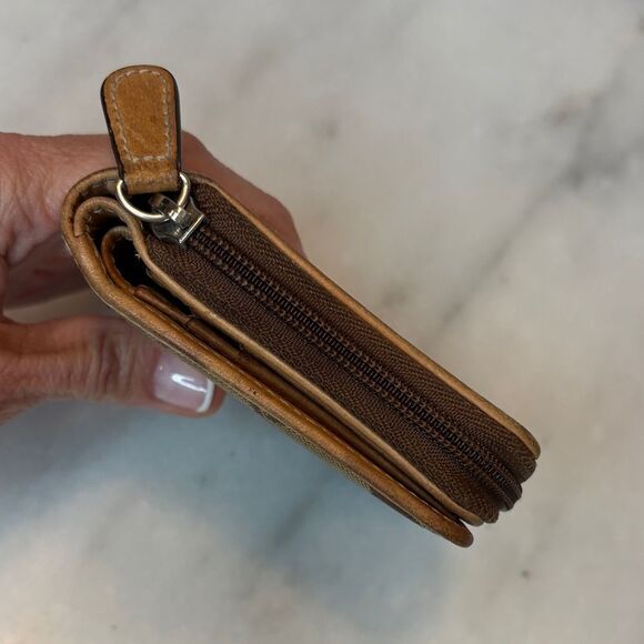 Coach Wallet Y2K Jacquard Signature Logo Canvas Striped Compact Wallet - Picture 7 of 16